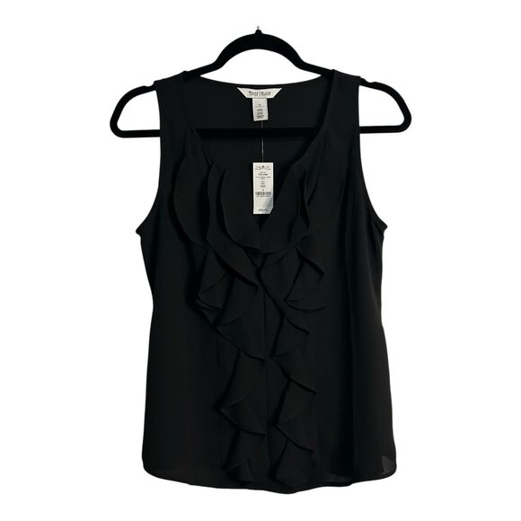 White House Black Market Tops - WHITE HOUSE BLACK MARKET Sleeveless Flounce Ruffled Blouse Top WHBM Size 4 NWT
